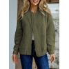 imageEVALESS Bomber Jackets for Women Spring Fashion 2025 Cute Jacquard Coats Lightweight Zip Up Jackets Dressy CasualJungle Green