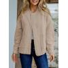 imageEVALESS Bomber Jackets for Women Spring Fashion 2025 Cute Jacquard Coats Lightweight Zip Up Jackets Dressy CasualLight French Beige