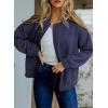 imageEVALESS Bomber Jackets for Women Spring Fashion 2025 Cute Jacquard Coats Lightweight Zip Up Jackets Dressy CasualNavy Blue