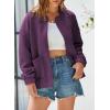 imageEVALESS Bomber Jackets for Women Spring Fashion 2025 Cute Jacquard Coats Lightweight Zip Up Jackets Dressy CasualPurple Orchid