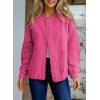 imageEVALESS Bomber Jackets for Women Spring Fashion 2025 Cute Jacquard Coats Lightweight Zip Up Jackets Dressy CasualRose Red