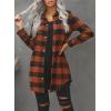 imageEVALESS Color Block Plaid Shacket Jacket Womens Fall Clothes Fashion Outfits1b Brown