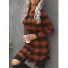 imageEVALESS Color Block Plaid Shacket Jacket Womens Fall Clothes Fashion Outfits1b Brown
