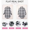 imageEVALESS Color Block Plaid Shacket Jacket Womens Fall Clothes Fashion OutfitsB Black