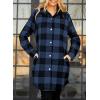 imageEVALESS Color Block Plaid Shacket Jacket Womens Fall Clothes Fashion OutfitsB Blue