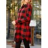 imageEVALESS Color Block Plaid Shacket Jacket Womens Fall Clothes Fashion OutfitsB Red