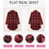 imageEVALESS Color Block Plaid Shacket Jacket Womens Fall Clothes Fashion OutfitsB Red