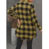 imageEVALESS Color Block Plaid Shacket Jacket Womens Fall Clothes Fashion OutfitsB Yellow