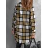 imageEVALESS Color Block Plaid Shacket Jacket Womens Fall Clothes Fashion OutfitsB1 New Khaki