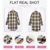 imageEVALESS Color Block Plaid Shacket Jacket Womens Fall Clothes Fashion OutfitsB1 New Khaki