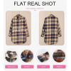 imageEVALESS Color Block Plaid Shacket Jacket Womens Fall Clothes Fashion OutfitsB1 New Orange