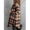 imageEVALESS Color Block Plaid Shacket Jacket Womens Fall Clothes Fashion OutfitsB1 New Orange