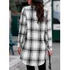 imageEVALESS Color Block Plaid Shacket Jacket Womens Fall Clothes Fashion OutfitsB2 New Black