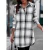 imageEVALESS Color Block Plaid Shacket Jacket Womens Fall Clothes Fashion OutfitsB2 New Black