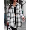 imageEVALESS Color Block Plaid Shacket Jacket Womens Fall Clothes Fashion OutfitsB2 New Black