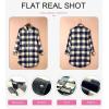 imageEVALESS Color Block Plaid Shacket Jacket Womens Fall Clothes Fashion OutfitsB2 New Blue
