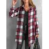 imageEVALESS Color Block Plaid Shacket Jacket Womens Fall Clothes Fashion OutfitsB2 New Red