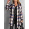 imageEVALESS Color Block Plaid Shacket Jacket Womens Fall Clothes Fashion OutfitsB3 New Blue
