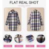 imageEVALESS Color Block Plaid Shacket Jacket Womens Fall Clothes Fashion OutfitsB3 New Blue