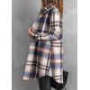 imageEVALESS Color Block Plaid Shacket Jacket Womens Fall Clothes Fashion OutfitsB3 New Blue