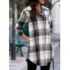 imageEVALESS Color Block Plaid Shacket Jacket Womens Fall Clothes Fashion OutfitsB3 New Brown
