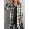 imageEVALESS Color Block Plaid Shacket Jacket Womens Fall Clothes Fashion OutfitsB3 New Green