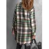 imageEVALESS Color Block Plaid Shacket Jacket Womens Fall Clothes Fashion OutfitsB3 New Green