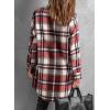 imageEVALESS Color Block Plaid Shacket Jacket Womens Fall Clothes Fashion OutfitsB3 New Red