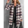 imageEVALESS Color Block Plaid Shacket Jacket Womens Fall Clothes Fashion OutfitsB4 New Blue