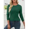 imageEVALESS Fall Sweaters for Women 2025 Trendy Wool Blend Sweaters Long Sleeve Crewneck Fall Outfits Pullover Sweater Tops1a Dark Green