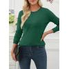 imageEVALESS Fall Sweaters for Women 2025 Trendy Wool Blend Sweaters Long Sleeve Crewneck Fall Outfits Pullover Sweater Tops1a Dark Green