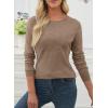 imageEVALESS Fall Sweaters for Women 2025 Trendy Wool Blend Sweaters Long Sleeve Crewneck Fall Outfits Pullover Sweater Tops1a Dark Khaki