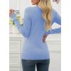imageEVALESS Fall Sweaters for Women 2025 Trendy Wool Blend Sweaters Long Sleeve Crewneck Fall Outfits Pullover Sweater Tops1a Sky Blue