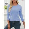 imageEVALESS Fall Sweaters for Women 2025 Trendy Wool Blend Sweaters Long Sleeve Crewneck Fall Outfits Pullover Sweater Tops1a Sky Blue