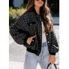 imageEVALESS Fashion Jacket for Women 2024 Fall Winter Trendy Button Short Shacket Long Sleeve Plaid Cropped JacketsBlack