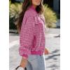 imageEVALESS Fashion Jacket for Women 2024 Fall Winter Trendy Button Short Shacket Long Sleeve Plaid Cropped JacketsBright Pink