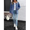 imageEVALESS Jean Jacket Women Trendy Color Block Denim Jacket Oversized Long Sleeve Button Down Barn Jackets Shacket CoatAshleigh Blue