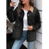 imageEVALESS Jean Jacket Women Trendy Color Block Denim Jacket Oversized Long Sleeve Button Down Barn Jackets Shacket CoatBlack