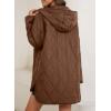 imageEVALESS Long Jackets for Women Fashion 2025 Winter Coat for Women Business Casual Diamond Quilted Hooded Lightweight JacketsBrown