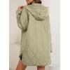 imageEVALESS Long Jackets for Women Fashion 2025 Winter Coat for Women Business Casual Diamond Quilted Hooded Lightweight JacketsGreen