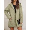 imageEVALESS Long Jackets for Women Fashion 2025 Winter Coat for Women Business Casual Diamond Quilted Hooded Lightweight JacketsGreen