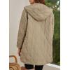 imageEVALESS Long Jackets for Women Fashion 2025 Winter Coat for Women Business Casual Diamond Quilted Hooded Lightweight JacketsKhaki