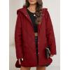 imageEVALESS Long Jackets for Women Fashion 2025 Winter Coat for Women Business Casual Diamond Quilted Hooded Lightweight JacketsRuby