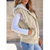 imageEVALESS Puffer Vest Women Cropped Hooded Zip Up Quilted Sleeveless Jackets 2025 Fall Lightweight Coat with PocketsBeige