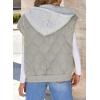 imageEVALESS Puffer Vest Women Cropped Hooded Zip Up Quilted Sleeveless Jackets 2025 Fall Lightweight Coat with PocketsGrey
