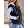 imageEVALESS Puffer Vest Women Cropped Hooded Zip Up Quilted Sleeveless Jackets 2025 Fall Lightweight Coat with PocketsNavy Blue
