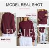 imageEVALESS Sweaters for Women Cute Lantern Sleeve Pullover Sweater Cable Knit Tops Fall Fashion Clothes Teacher OutfitsBurgundy