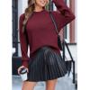 imageEVALESS Sweaters for Women Cute Lantern Sleeve Pullover Sweater Cable Knit Tops Fall Fashion Clothes Teacher OutfitsBurgundy