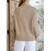 imageEVALESS Sweaters for Women Cute Lantern Sleeve Pullover Sweater Cable Knit Tops Fall Fashion Clothes Teacher OutfitsKhaki