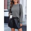 imageEVALESS Sweaters for Women Cute Lantern Sleeve Pullover Sweater Cable Knit Tops Fall Fashion Clothes Teacher OutfitsLight Grey
